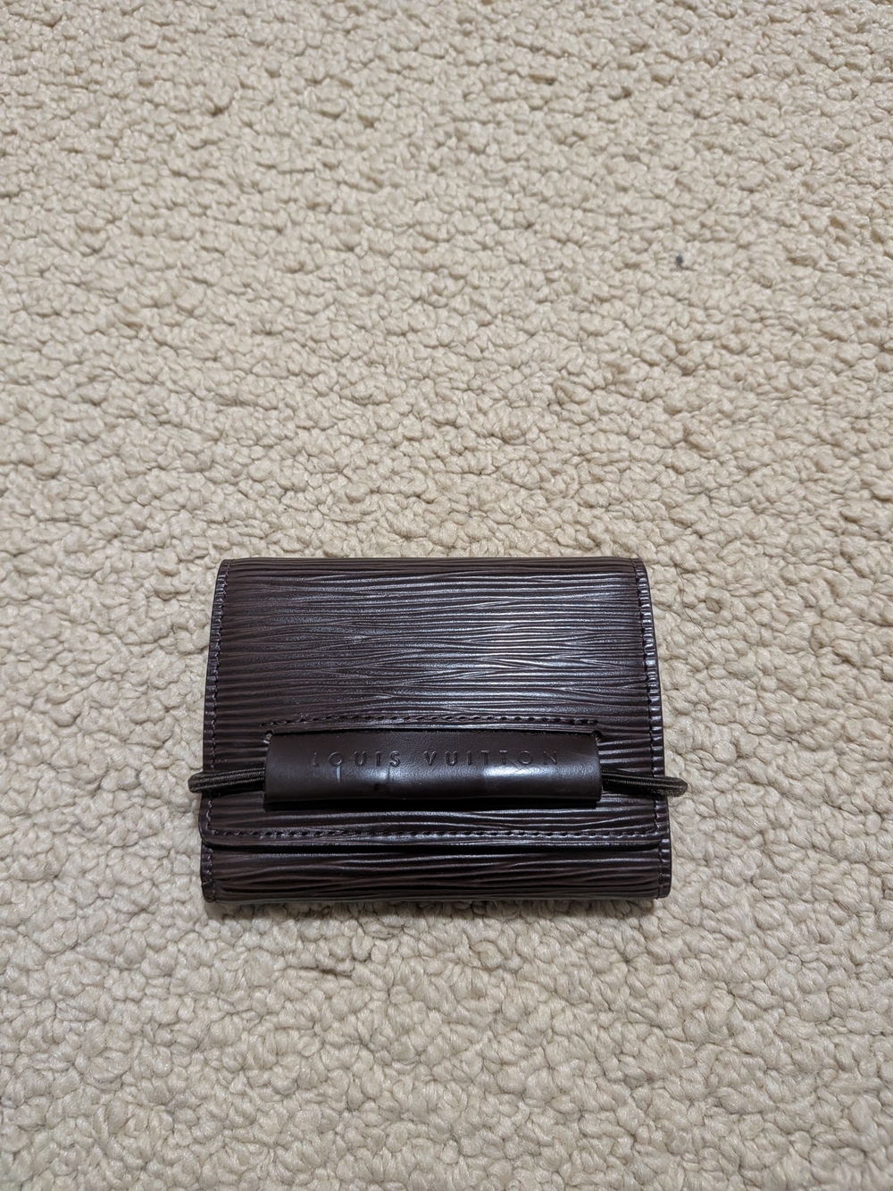 Louis Vuitton Epi Leather Tri Fold Compact Wallet In Moka